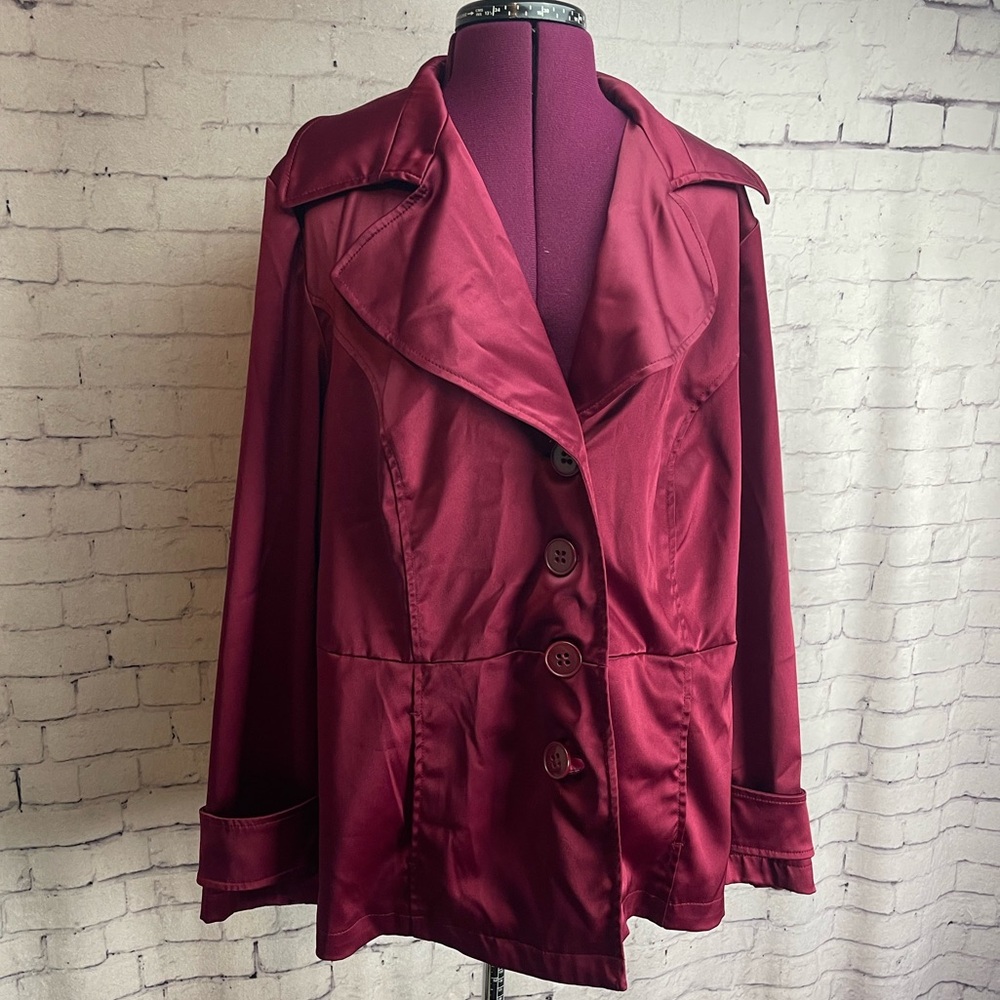 Lane Bryant size 20 dark red satin jacket